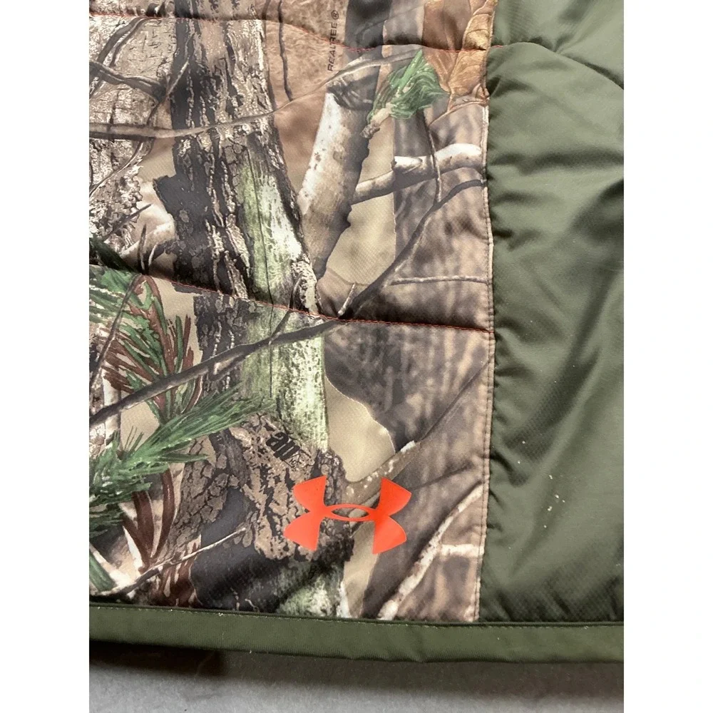 Under Armour Realtree‎ Camo Insulated Vest Hunting Outdoor Green Orange Mens M